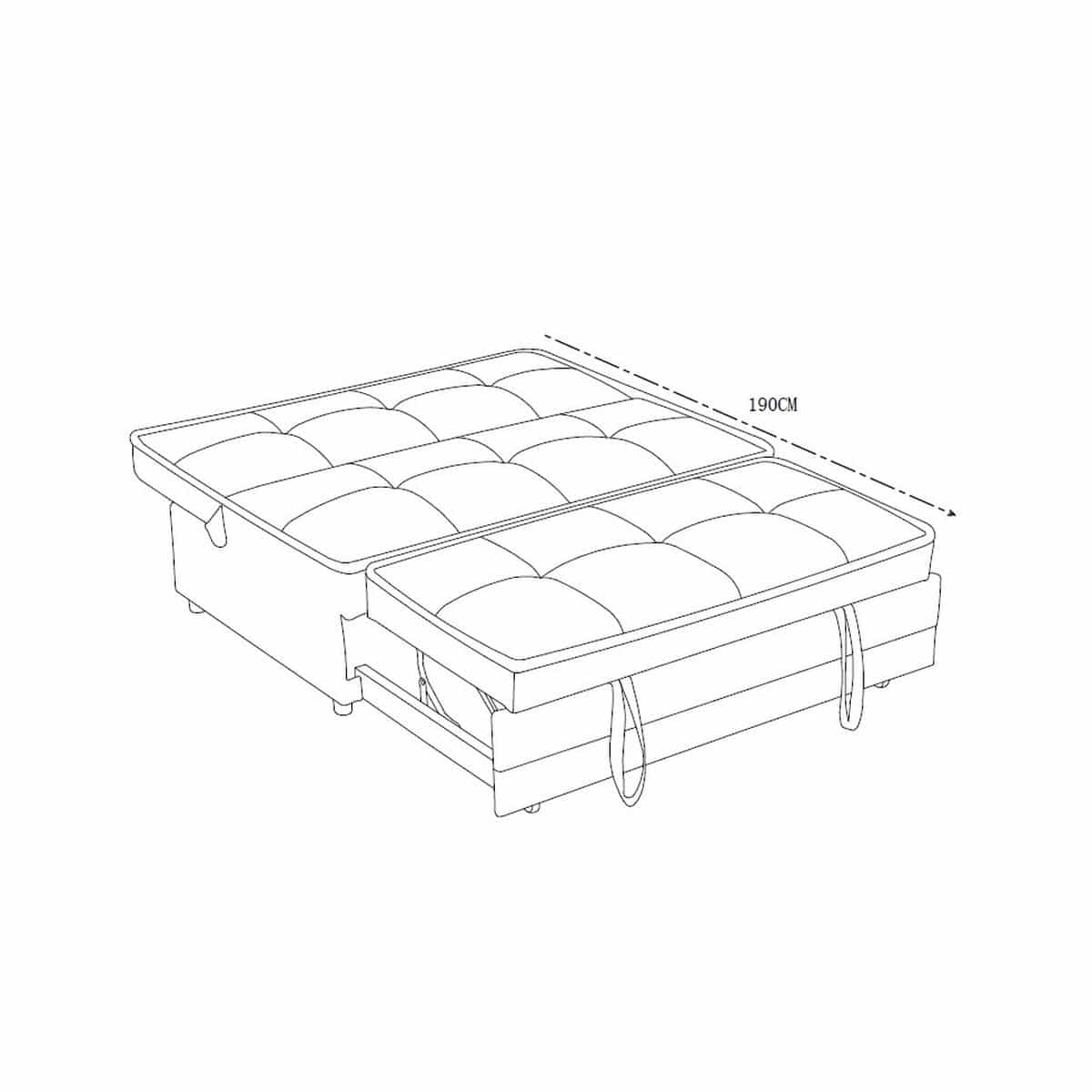 SATORO ספה דו מושבית נפתחת למיטה זוגית – תמונה 11