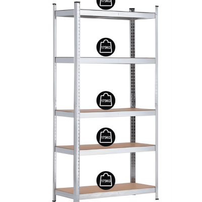 מדפי ברזל חזקים במיוחד – שילוב MDF וברזל מגולוון – 90x40x180 ס"מ