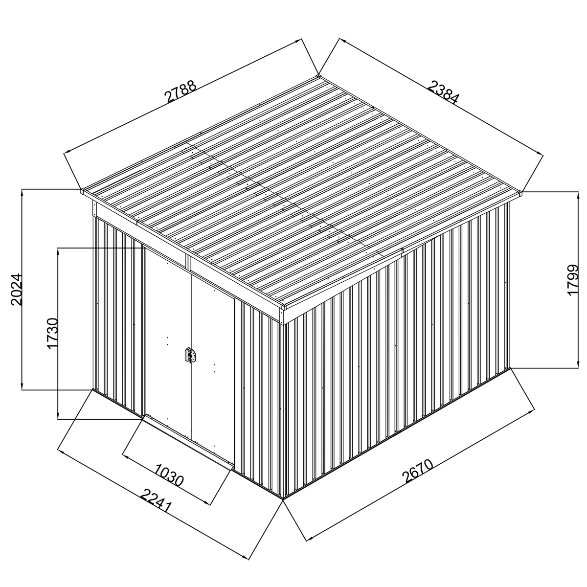מחסן מתכת דגם PS0908 מידה 238X279 – תמונה 9