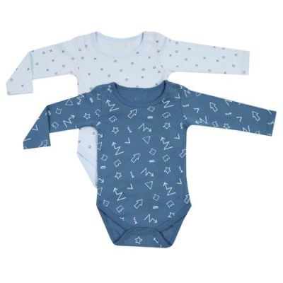 זוג בגדי גוף שרוול ארוך 100% כותנה מבית Olibaby