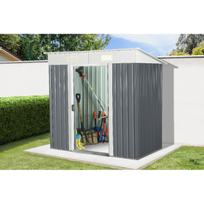 מחסן מתכת לגינה 213X127 Garden Top מחסן חצר עם 5 שנות אחריות