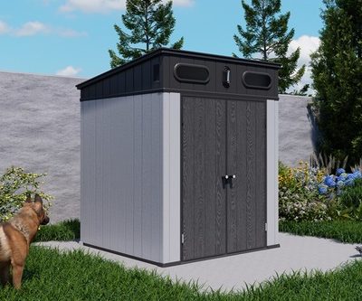 מחסן פלסטיק אפור KingCenter PENT 6X6