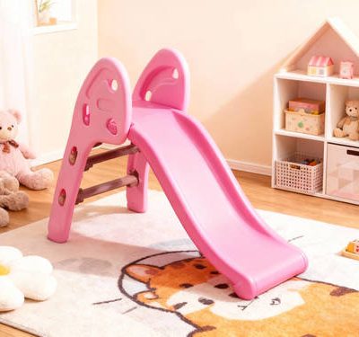 מגלשה מתקפלת לילדים- ורוד