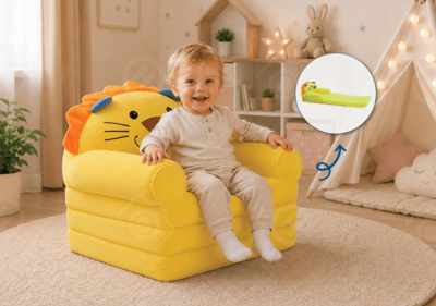 ספת ילדים נפתחת דגם אריה צהוב מבית Olibaby