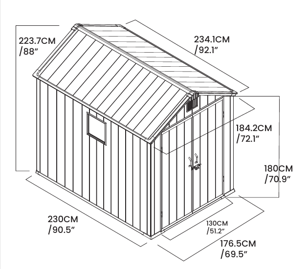 מחסן פלסטיק KingCenter 6X8 PRO – תמונה 7