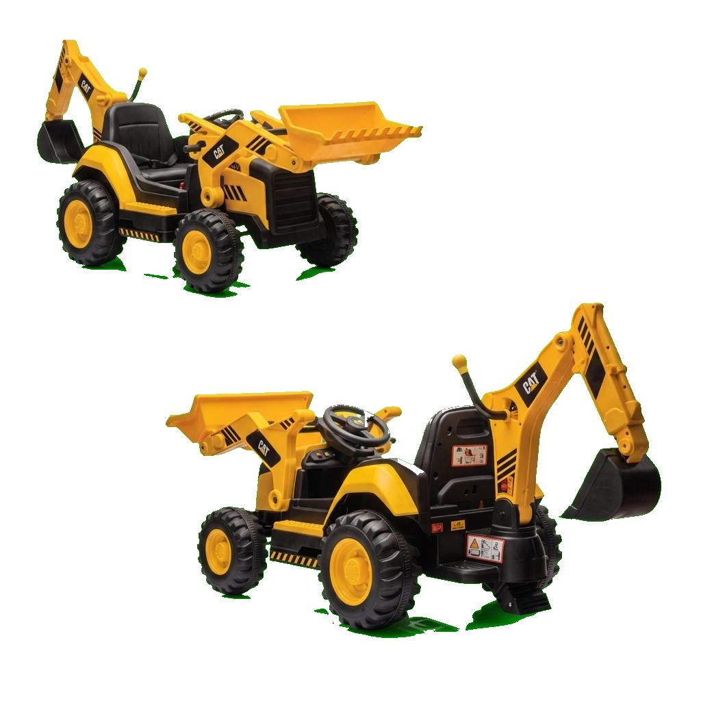טרקטור ממונע עם כף העמסה וכף חפירה CAT 12V