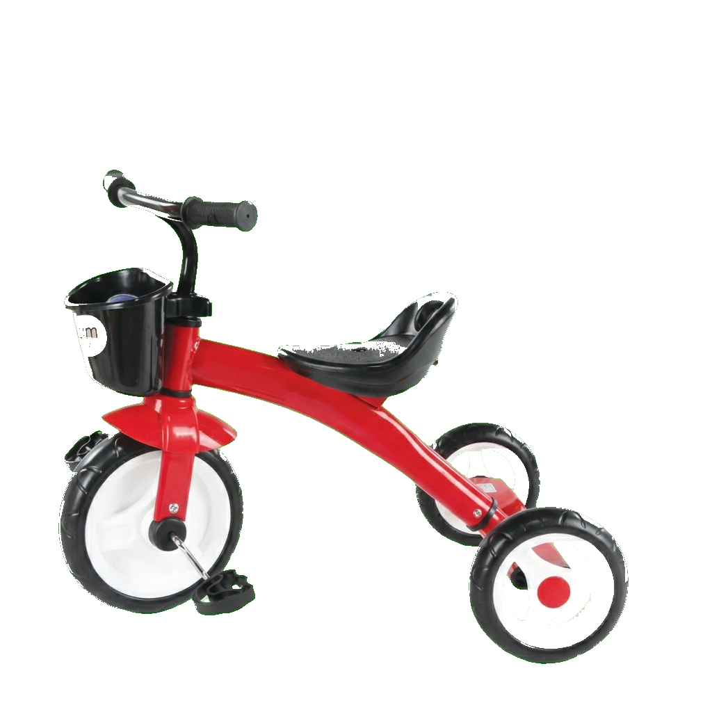 תלת אופן לילדים Olibaby עם גלגלי EVA עמידים - אדום