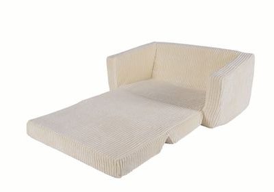 ספונת נפתחת לילדים מבד קורדרוי - צבע שמנת