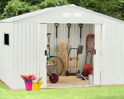 מחסן מתכת לגינה Garden Top דגם T1112 בגודל 340X382 ס"מ